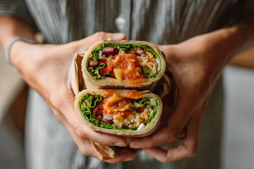 delicious wrap with leftovers