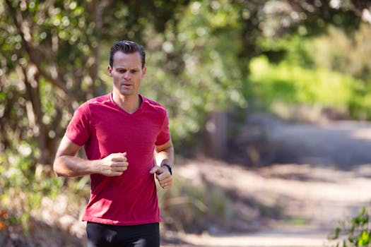 man jogging in the park
