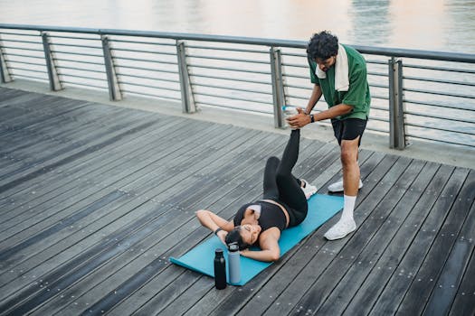 man exercising outdoors