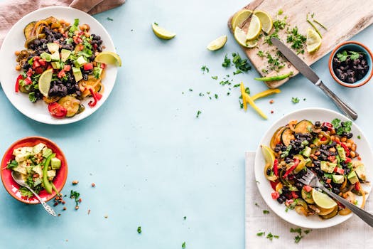 healthy meal with colorful vegetables