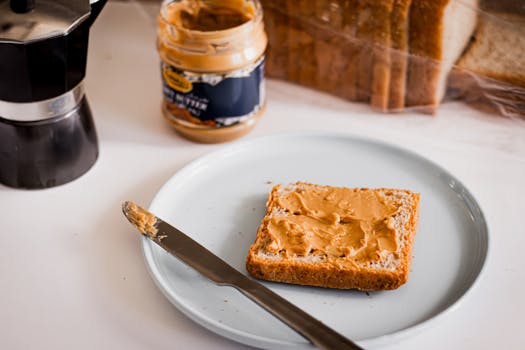 nut butter spread on whole grain bread